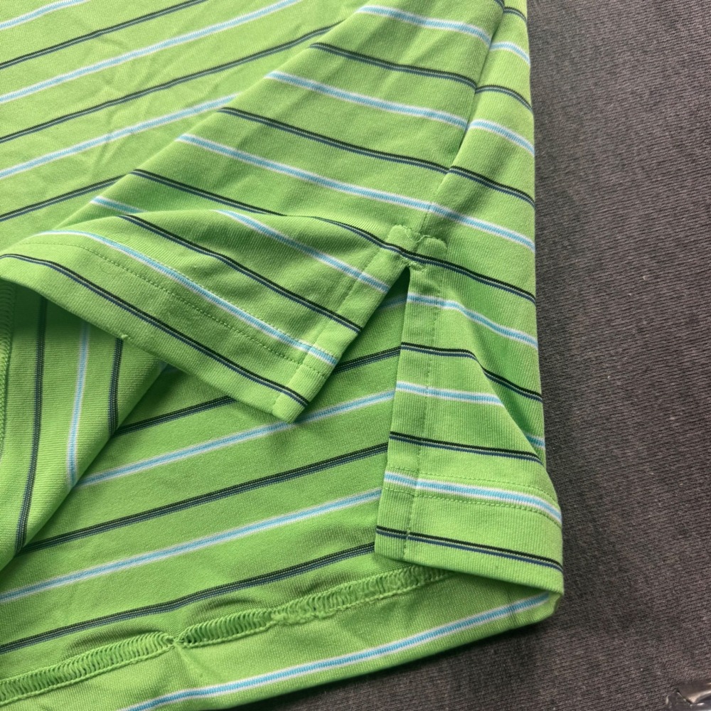 Under Armour Mens XL Lime Green Striped Golf Polo Shirt HeatGear Short Sleeve - Picture 5 of 10